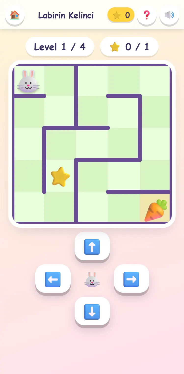 Game Labirin Kelinci: bantu kelinci menemukan wortel